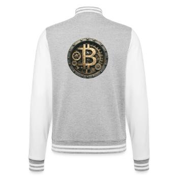 La machine Bitcoin - Veste Teddy - gris chiné / blanc - Dos - Marisol (170cm)