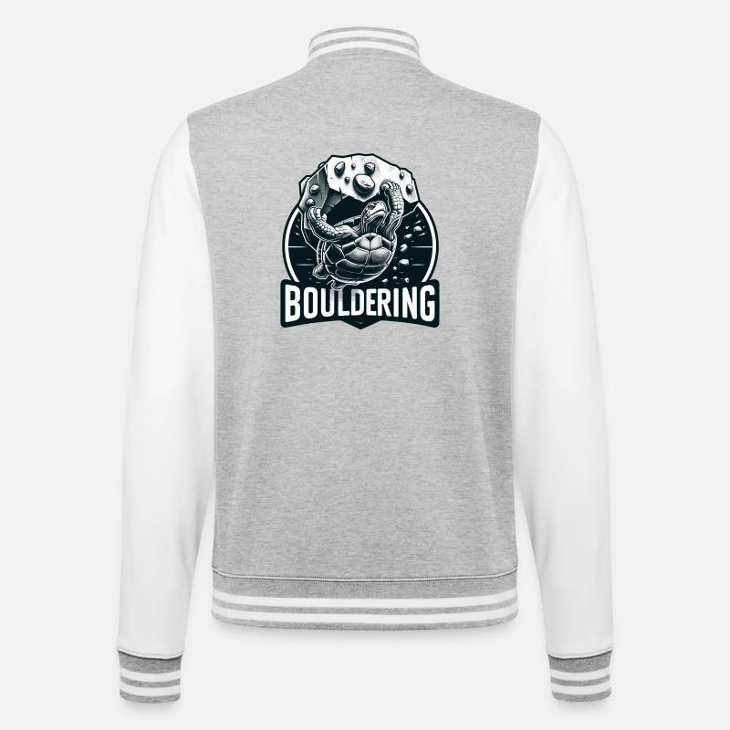 Bouldering Turtle Climbing Gift - College Sweat Jacket - heather grey/white