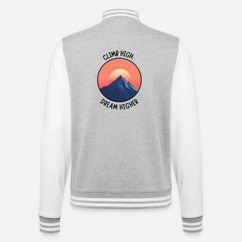 Wanderlust Design – Bergsteiger Kletterer Geschenk - College-Sweatjacke - Grau meliert/Weiß