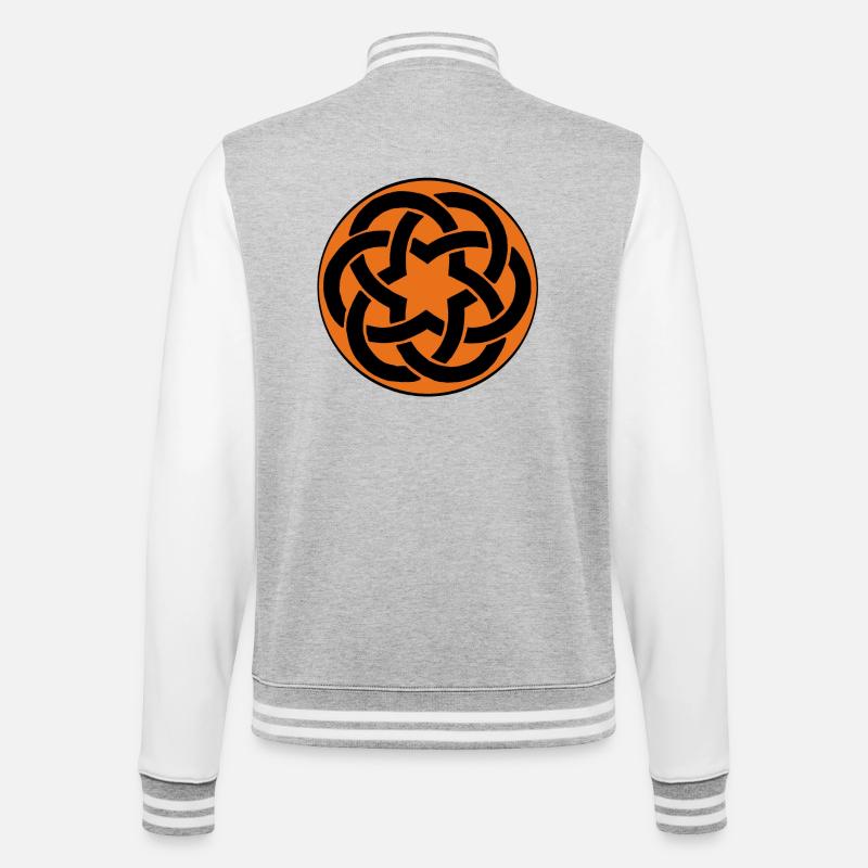 étoile celte orange - Veste Teddy - gris chiné / blanc