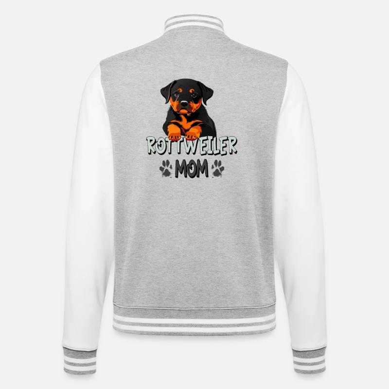 Rottweiler Mama - College-Sweatjacke - Grau meliert/Weiß