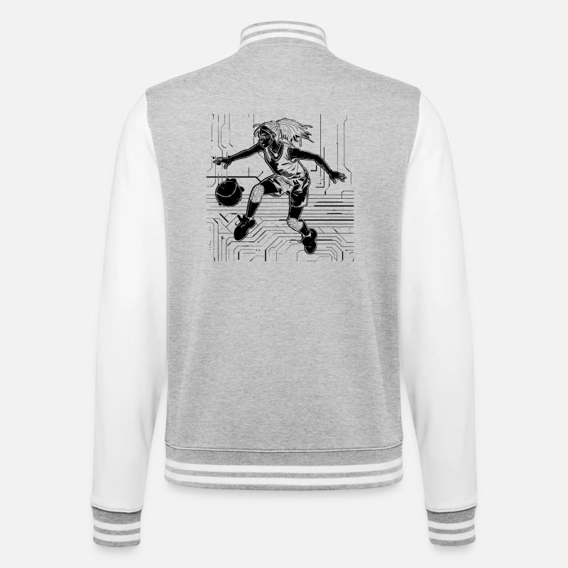 Basketteuse - Veste Teddy - gris chiné / blanc