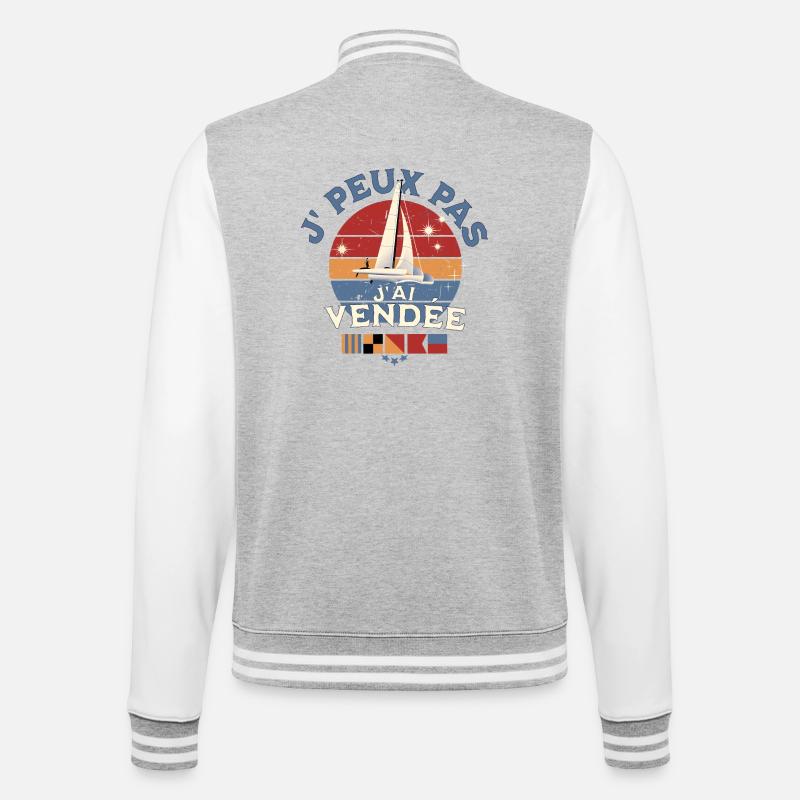 I can't I have Vendée Glb - College Sweat Jacket - heather grey/white