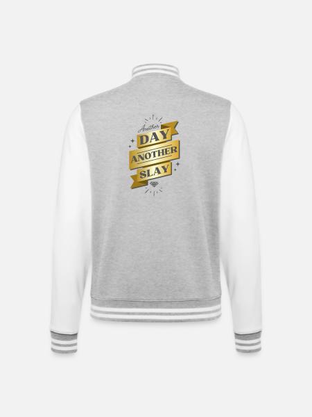 Another Day Another Slay Banner - College Sweat Jacket - heather grey/white