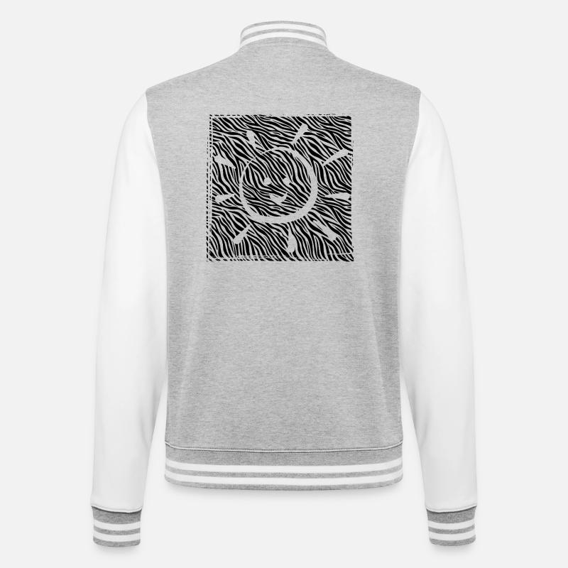 Zebra Sun - College Sweat Jacket - heather grey/white