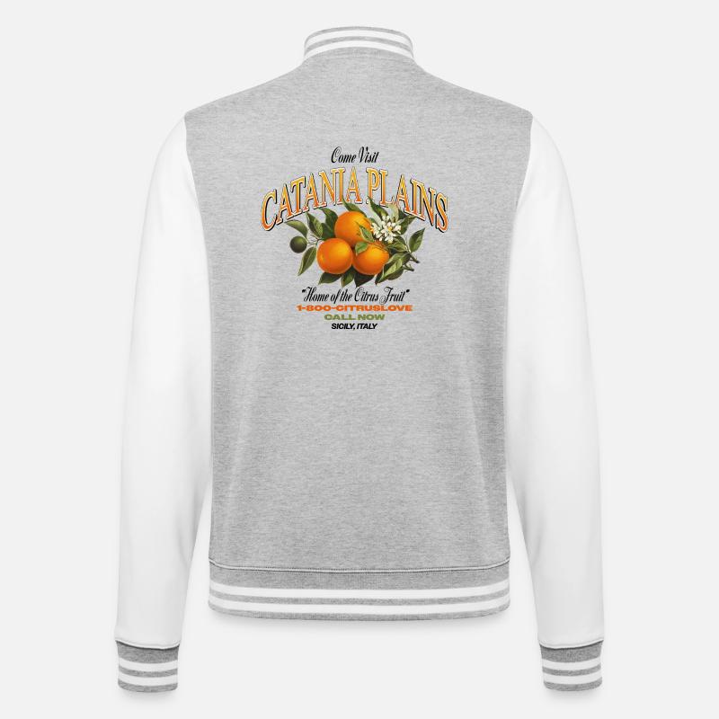 Plaines de Catane Design d’agrumes - Veste Teddy - gris chiné / blanc