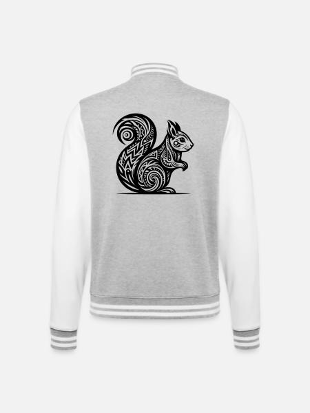 Écureuil tribal - Veste Teddy - gris chiné / blanc