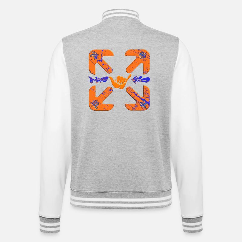 WindKid compass - College Sweat Jacket - heather grey/white