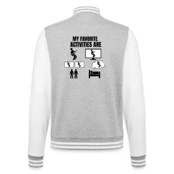 GUITAR - MY FAVORITE ACTIVITIES ARE - College Sweat Jacket - heather grey/white - Back - Marisol (170cm)