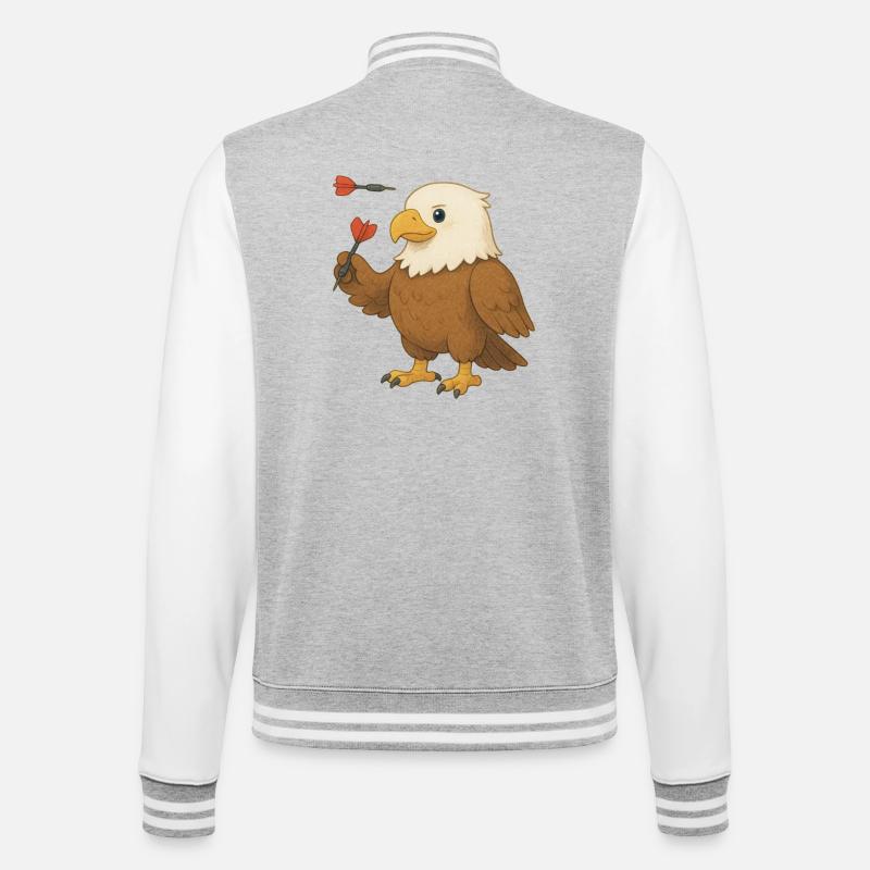 Aigle avec fléchettes - Veste Teddy - gris chiné / blanc