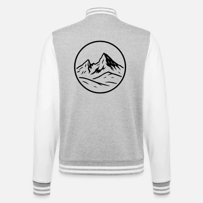Watzmann - College-Sweatjacke - Grau meliert/Weiß