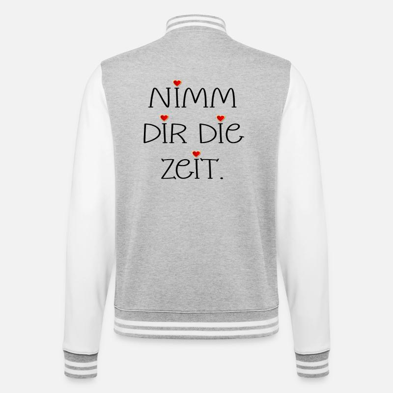 NIMM DIR DIE ZEIT - HERZ - College-Sweatjacke - Grau meliert/Weiß
