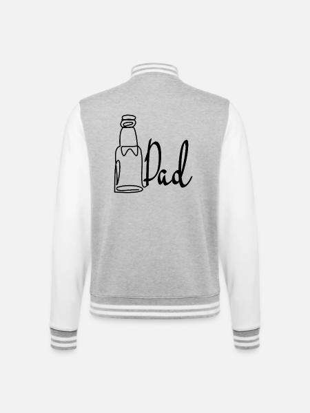 Line Art Far Fars Dag Øl - College sweatjakke - grå meleret/hvid