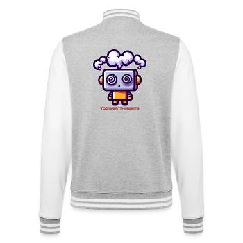 Too Many Thoughts Robot - College Sweat Jacket - heather grey/white - Back - Marisol (170cm)