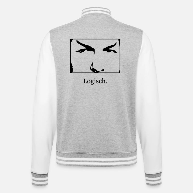 Logisch - College-Sweatjacke - Grau meliert/Weiß