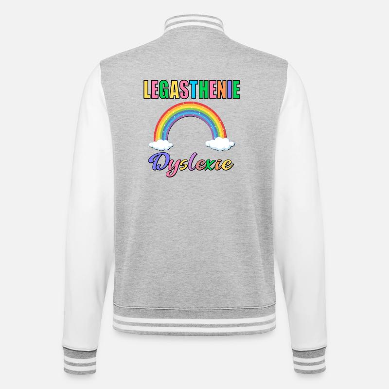 LEGASTHENIE DYSLEXIE REGENBOGEN - College-Sweatjacke - Grau meliert/Weiß