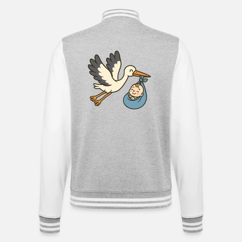 Peaceful Arrival - College-Sweatjacke - Grau meliert/Weiß