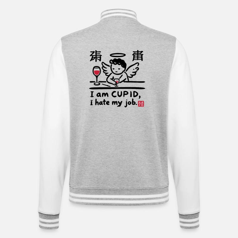 Elegant Wine and Cheese Night Illustration - College Sweat Jacket - heather grey/white