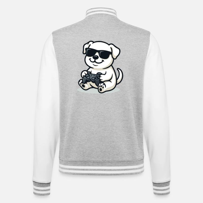 Controller Pup - College Sweat Jacket - heather grey/white