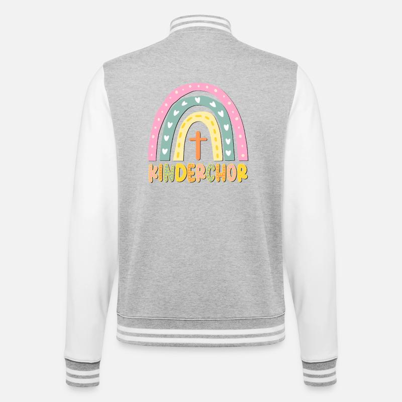 KINDERCHOR CHRISTLICHER GLAUBE - College-Sweatjacke - Grau meliert/Weiß