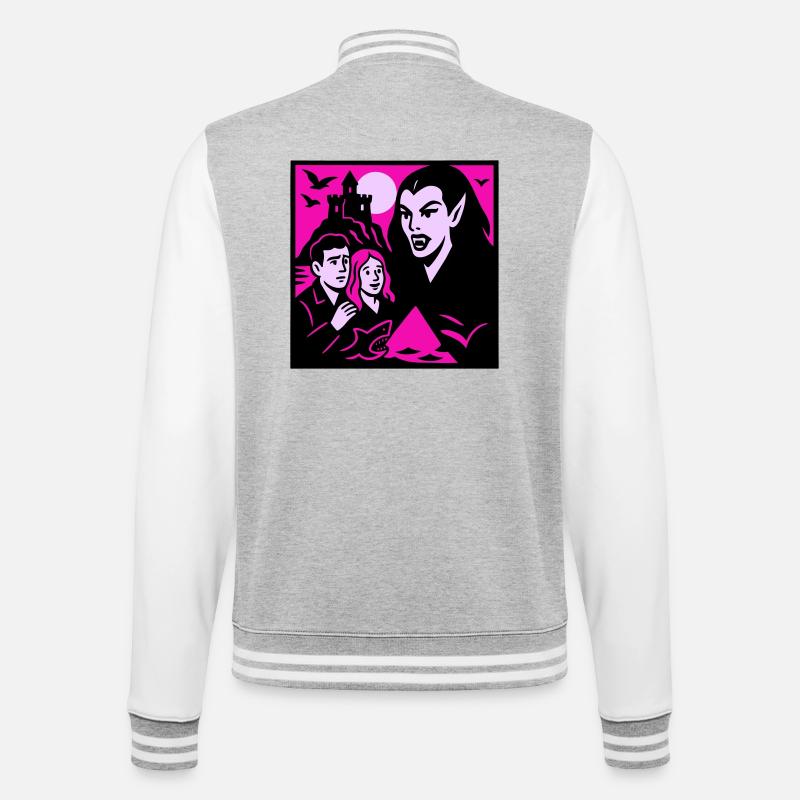 Vampir Gräfin - College-Sweatjacke - Grau meliert/Weiß