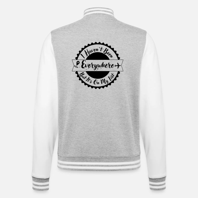 Ich war nicht überall auf meiner Liste - College-Sweatjacke - Grau meliert/Weiß