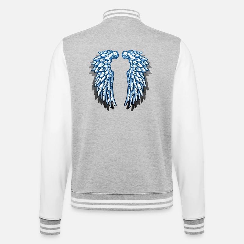 Ich bin ein Engel - College-Sweatjacke - Grau meliert/Weiß