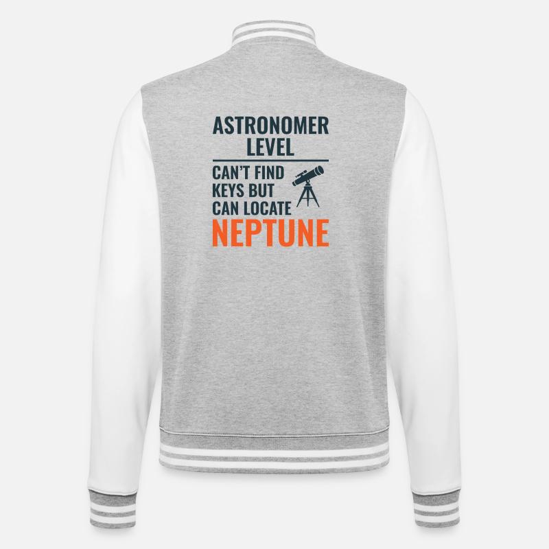 Solar System Planets Space Art  - College Sweat Jacket - heather grey/white