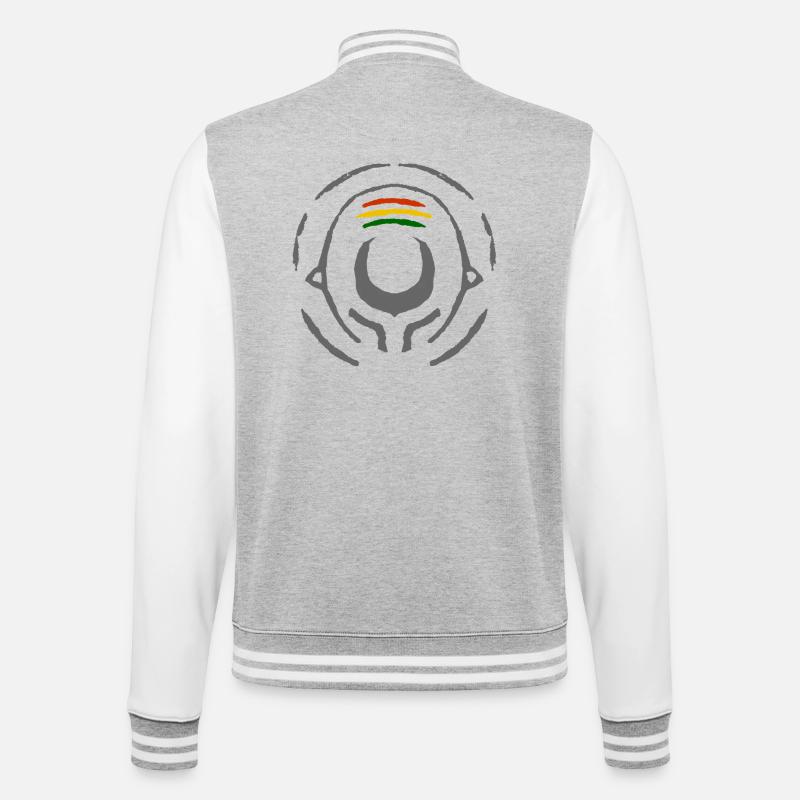 Motif abstrait de cercle Reggae - Veste Teddy - gris chiné / blanc