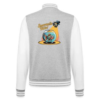Boris: Alles jammen! - College-Sweatjacke - Grau meliert/Weiß - Hinten - Marisol (170cm)