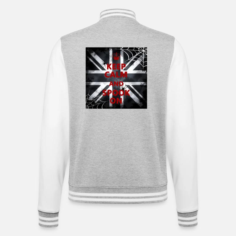 Keep Calm Spook Red - College-Sweatjacke - Grau meliert/Weiß