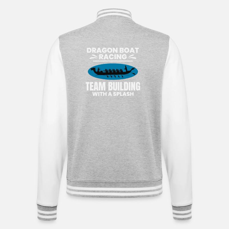 Synchronisiertes Paddelteam Drachenboot - College-Sweatjacke - Grau meliert/Weiß