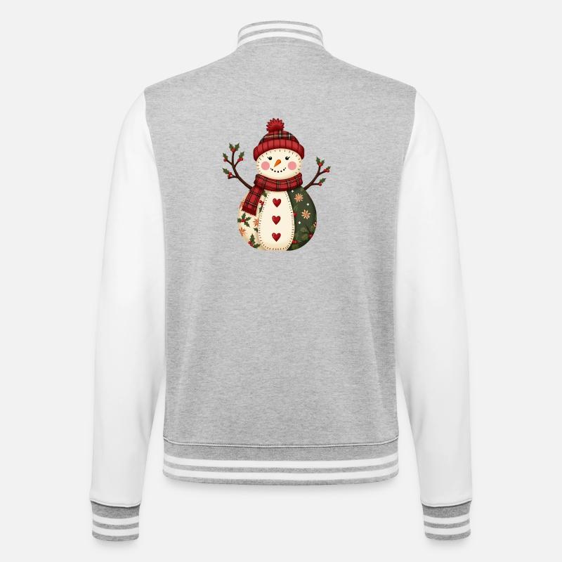 Snowman Christmas Magic Patchwork - College Sweat Jacket - heather grey/white