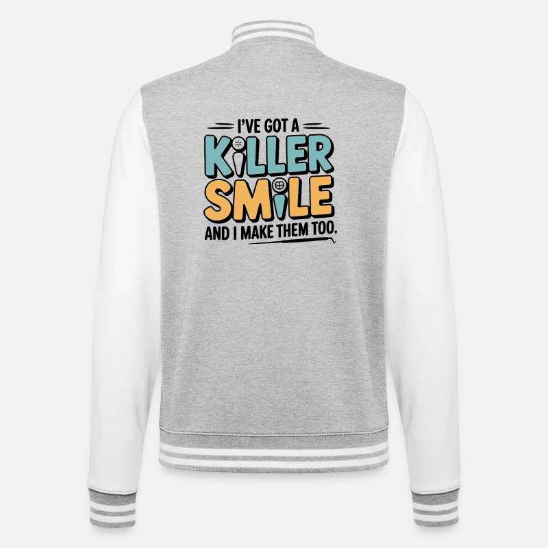 Dental Technician Occlusion Tool  - College Sweat Jacket - heather grey/white