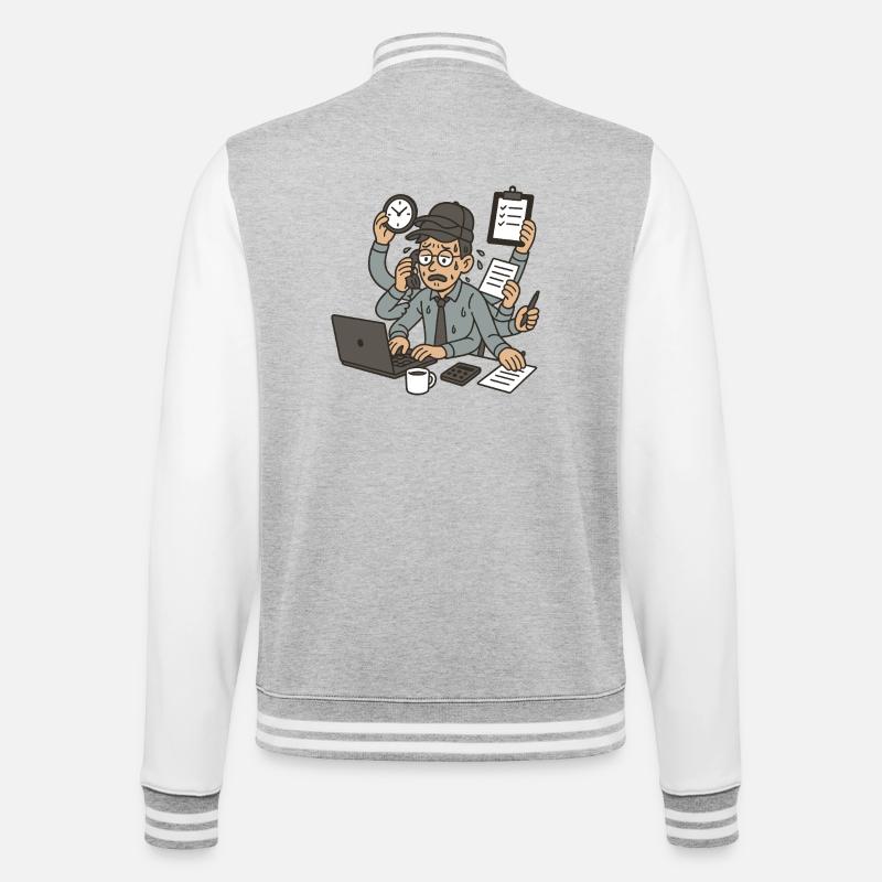 The multi-hatted worker - College Sweat Jacket - heather grey/white