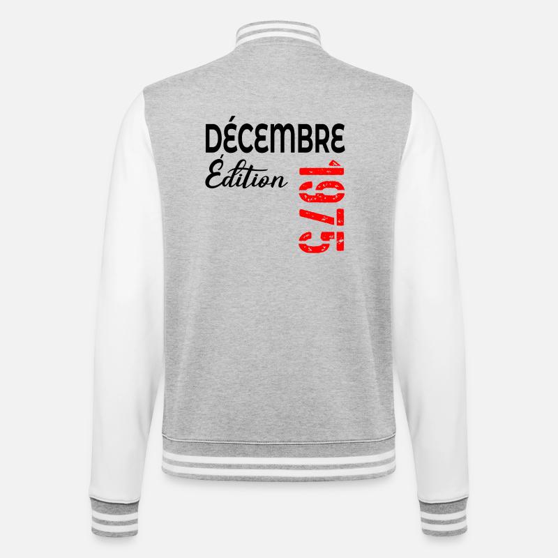 Joyeux 50e anniversaire Décembre 1985 - Veste Teddy - gris chiné / blanc