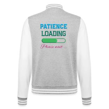 T-shirt Patience chargé - Veste Teddy - gris chiné / blanc - Dos - Marisol (170cm)