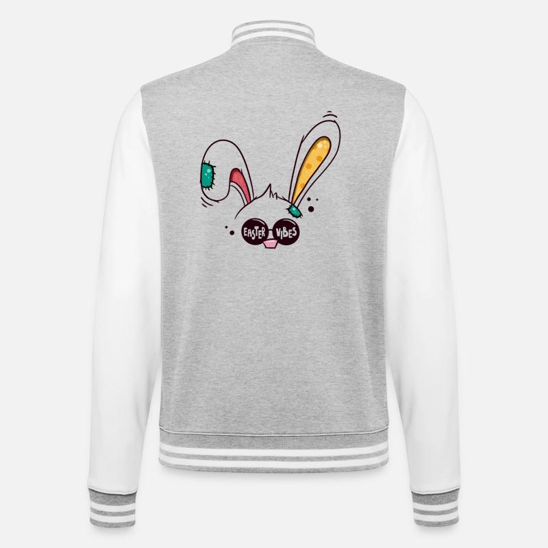 Easter Vibes Easter Bunny - College Sweat Jacket - heather grey/white
