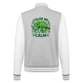 Ein ruhiges Chamäleon - College-Sweatjacke - Grau meliert/Weiß - Hinten - Marisol (170cm)