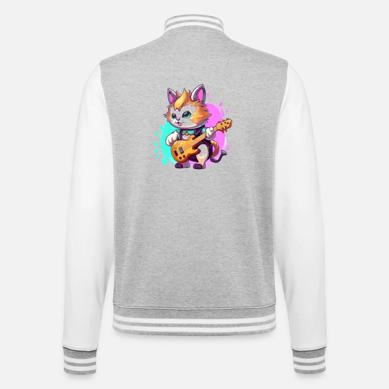 Patchwork donkey in doodle style - College Sweat Jacket - heather grey/white