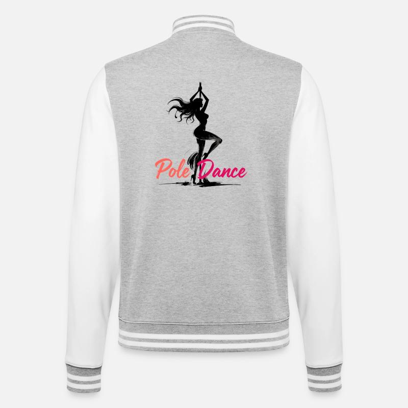 Pole Dance Poledancerin ästhetisch Geschenk - College-Sweatjacke - Grau meliert/Weiß