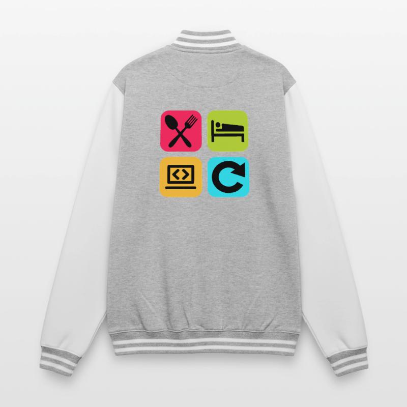 Eat Sleep Program Repeat Funny Quote Code College Sweat Jacket