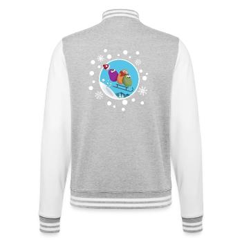 Luge d’Hiver Humour Frissons et Magie - Veste Teddy - gris chiné / blanc - Dos - Marisol (170cm)