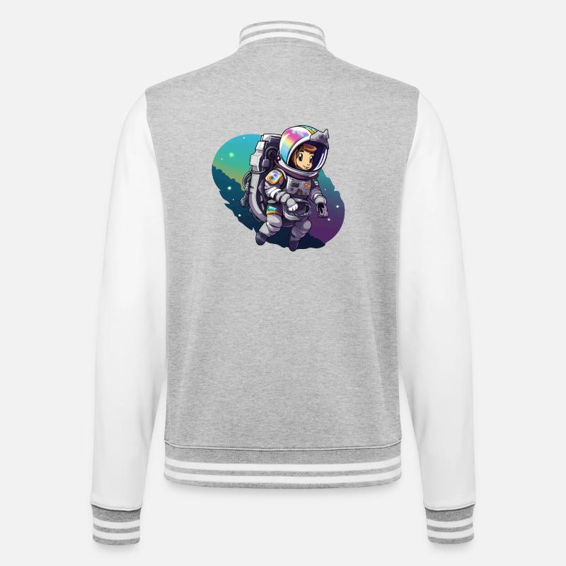 Astronaute d’aventure spatiale - Veste Teddy - gris chiné / blanc