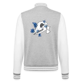 Kristallschädel - Canidae (von Leni Riosa) - College-Sweatjacke - Grau meliert/Weiß - Hinten - Marisol (170cm)