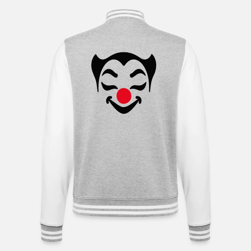 Cheerful Clown Face Carnival Carnival Carnival - College Sweat Jacket - heather grey/white