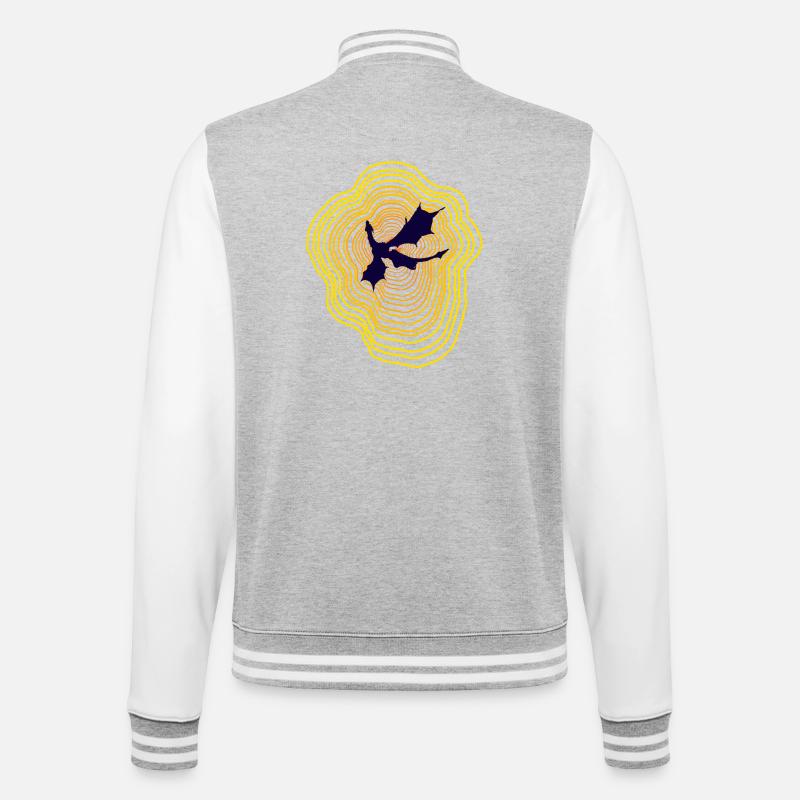 Explosion d’Or - Veste Teddy - gris chiné / blanc