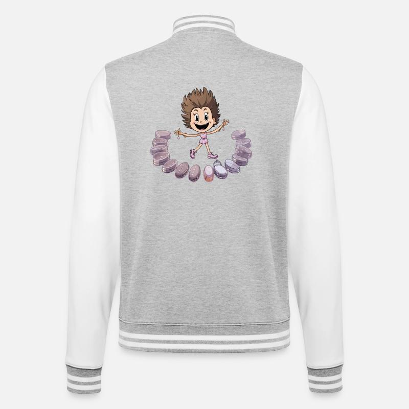 Danseuse Macaron - Veste Teddy - gris chiné / blanc