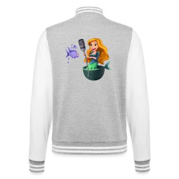 Karaoké sirène sur le net - Veste Teddy - gris chiné / blanc - Dos - Marisol (170cm)