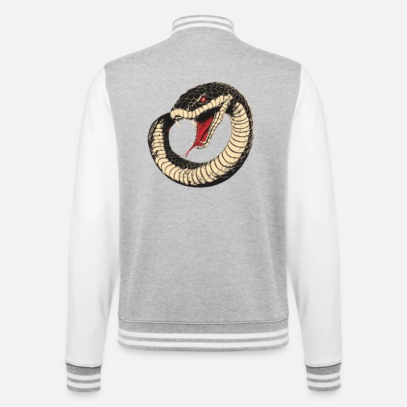 Snake - College Sweat Jacket - heather grey/white